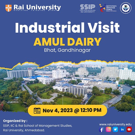 Industrial Visit AMUL DAIRY Bhat, Gandhinagar on 4<sup>th</sup> November 2023
