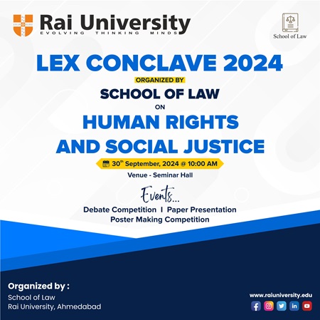 LEX CONCLAVE 2024 (HUMAN RIGHTS AND SOCIAL JUSTICE) on 30<sup>th</sup> September, 2024