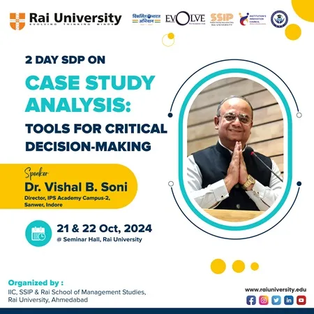 2 Day SDP on Case Study Analysis : Tools for Critical Decision-Making on 21 - 22<sup>nd</sup> October 2024