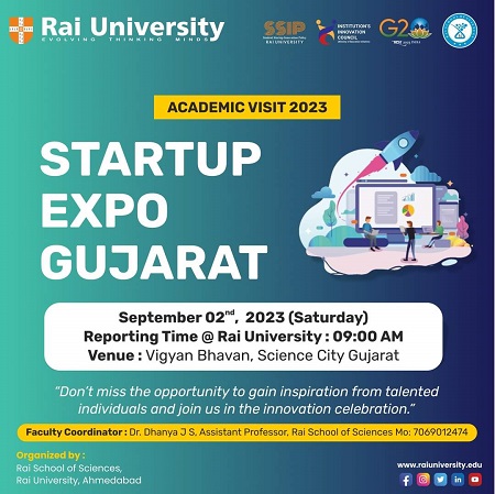 ACADEMIC VISIT 2023 STARTUP EXPO GUJARAT on 02<sup>nd</sup>  September, 2023 (Saturday)