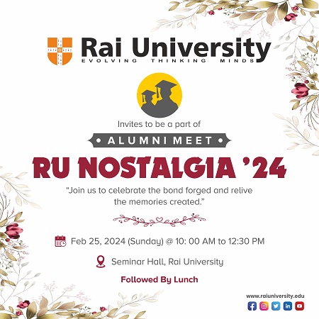 Alumni Meet RU NOSTALGIA '24 on 25<sup>th</sup> Feb, 2024