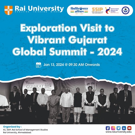 Exploration Visit to Vibrant Gujarat Global Summit - 2024 on 13<sup>th</sup> Jan 2024