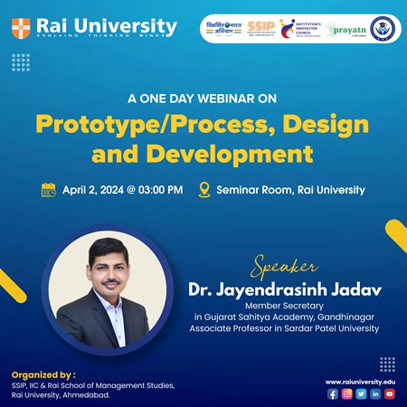 A One Day Webinar on Prototype/Process, Design and Development on 2<sup>nd</sup> April 2024