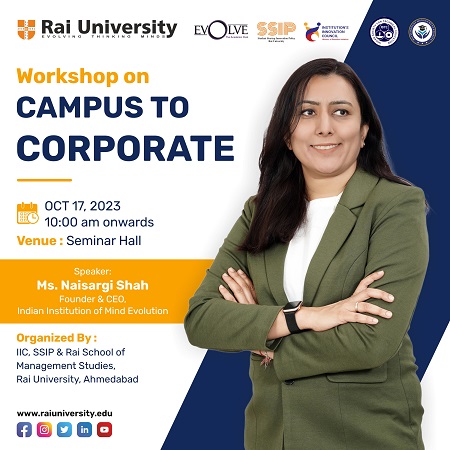 Workshop on Campus to Corporate on 17<sup>th</sup> October 2023